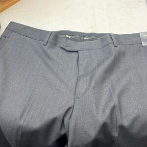 Men’s gray 100% wool pants flat front 4 pocket